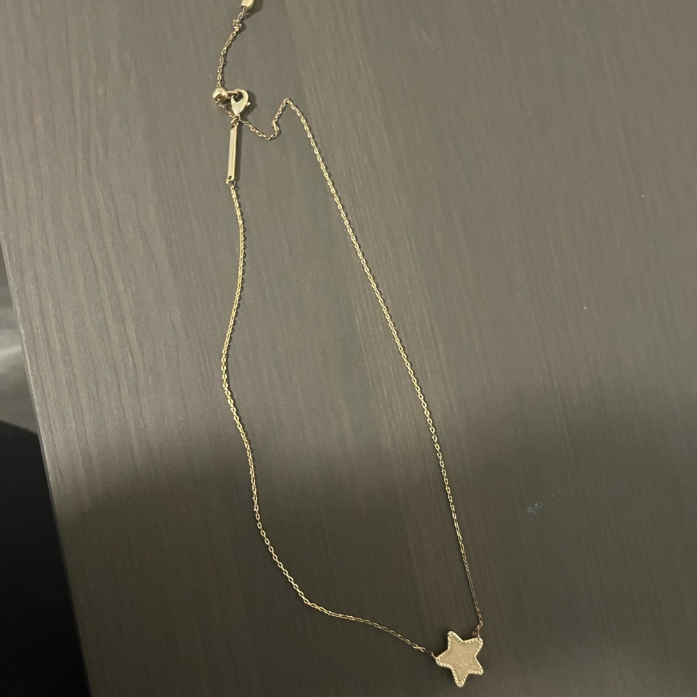 Kendra Scott “white crystallized” star gold necklace